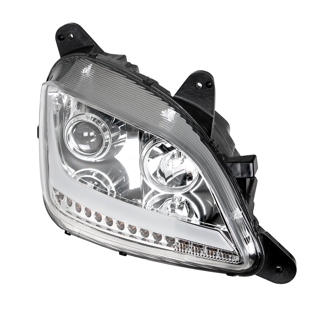 Chrome Projection Headlight With LED Position Light &amp; Signal For 2012-2021 Peterbilt 579 - Passenger