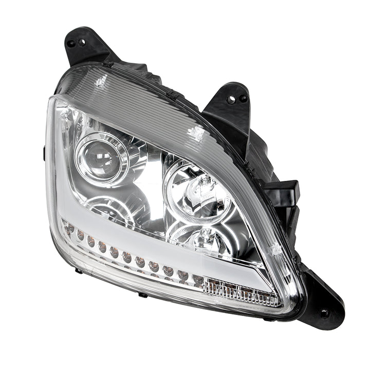 Chrome Projection Headlight With LED Position Light &amp; Signal For 2012-2021 Peterbilt 579 - Passenger