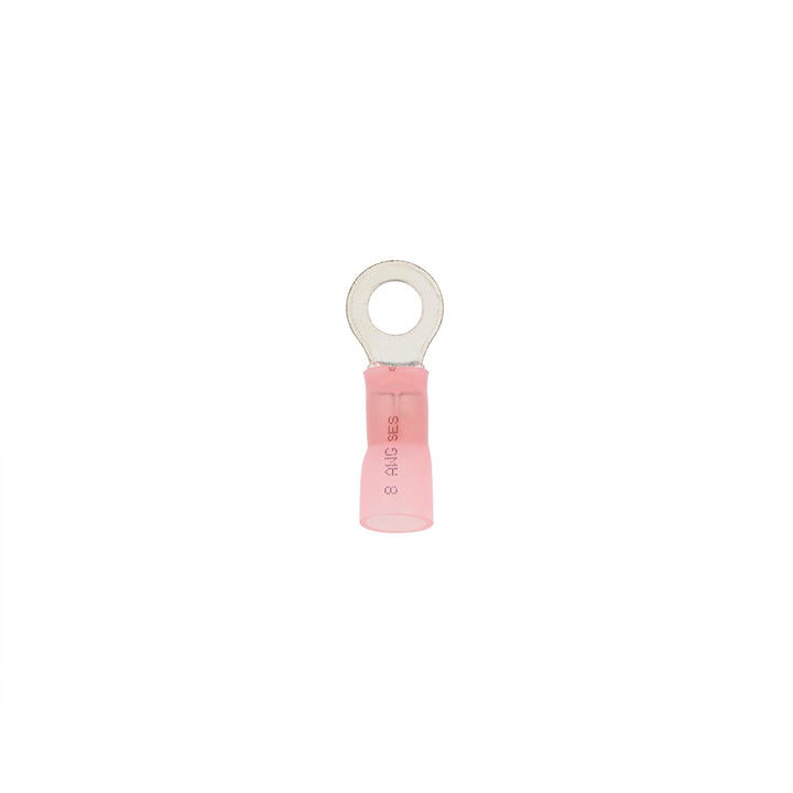 8 AWG 5/16" Stud CS Heat Shrink Ring Terminal - Pink (4-Pack)