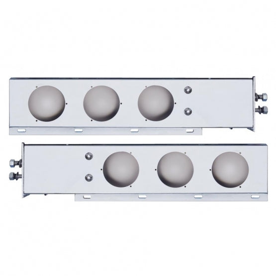 2" Bolt Pattern 430 Stainless Steel Spring Loaded Light Bar With Three 4" Light Cutouts (Pair)