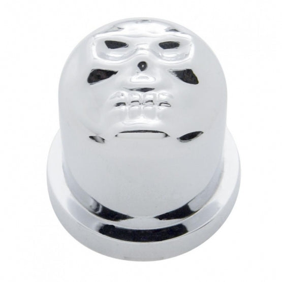 5/8" x 1-1/4" Chrome Plastic Skull Nut Cover, Push-On Style (10-Pack)