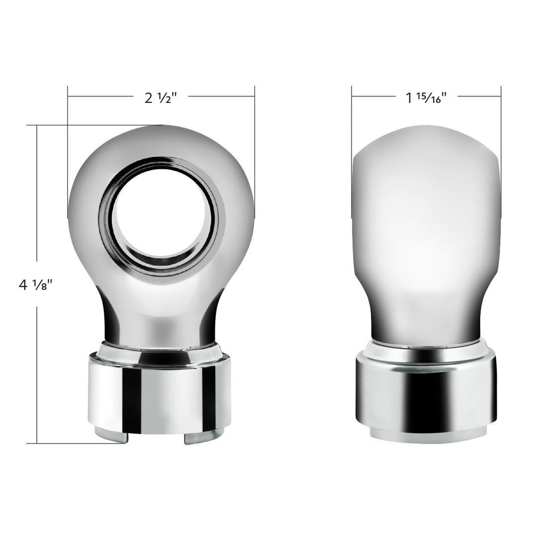 Thread-On Charlotte Style Gearshift Knob With 9/10 Speed Adapter - Chrome