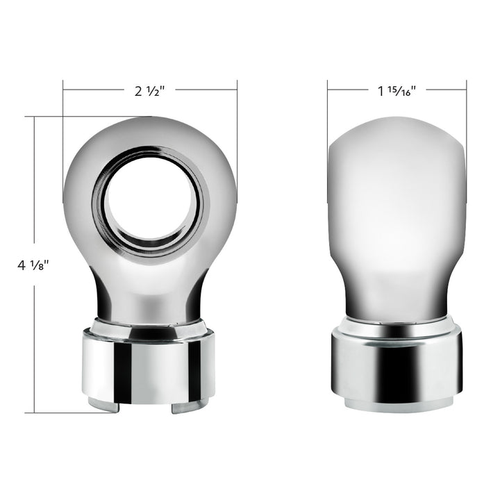 Thread-On Charlotte Style Gearshift Knob With 9/10 Speed Adapter - Chrome
