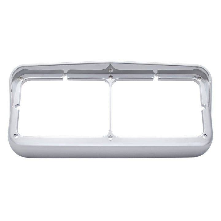 Chrome Plastic Rectangular Dual 4" x 6" Headlight Bezel With Visor (Bulk)