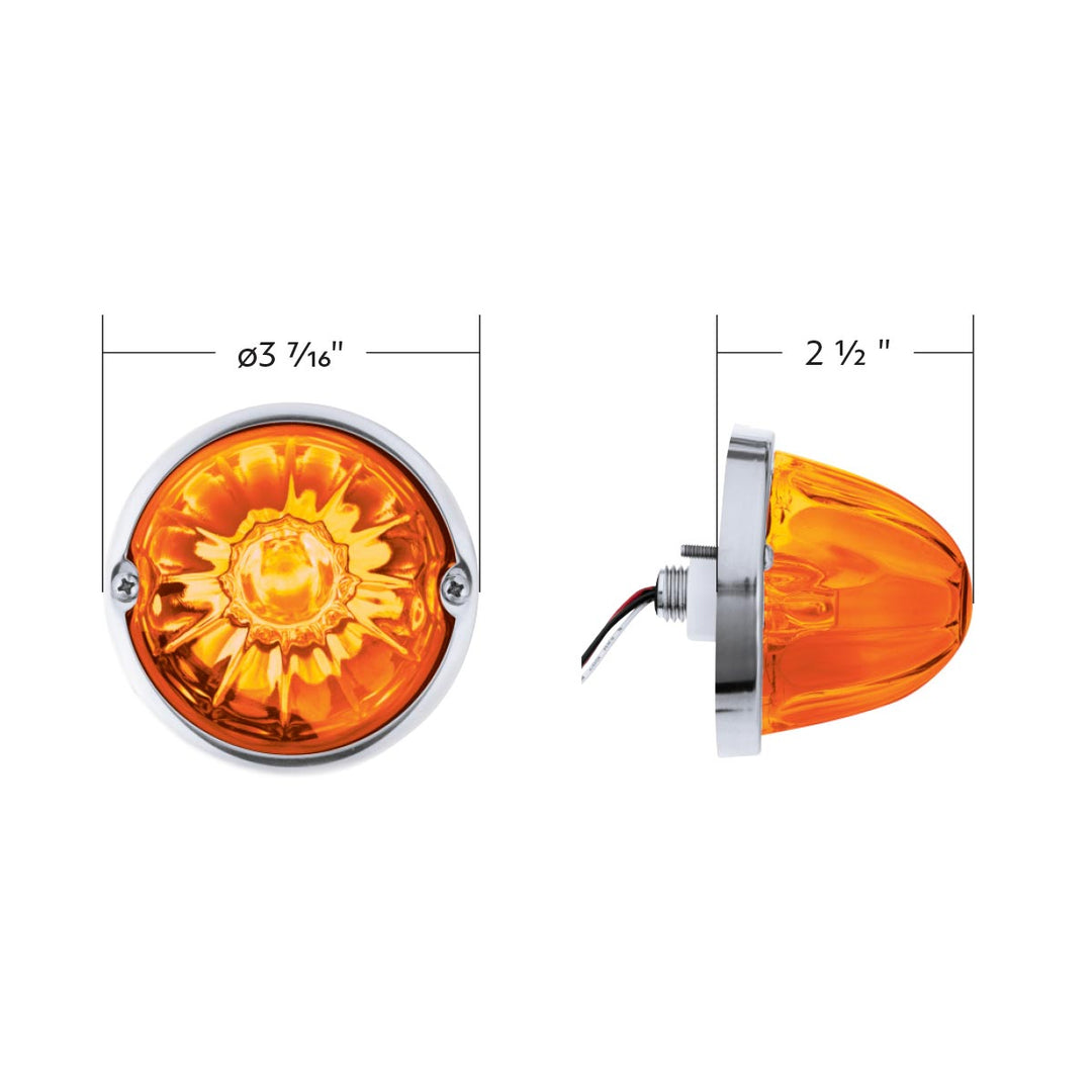 Glass Watermelon Light Kit With 2 LED Light - Amber LED/Amber Lens
