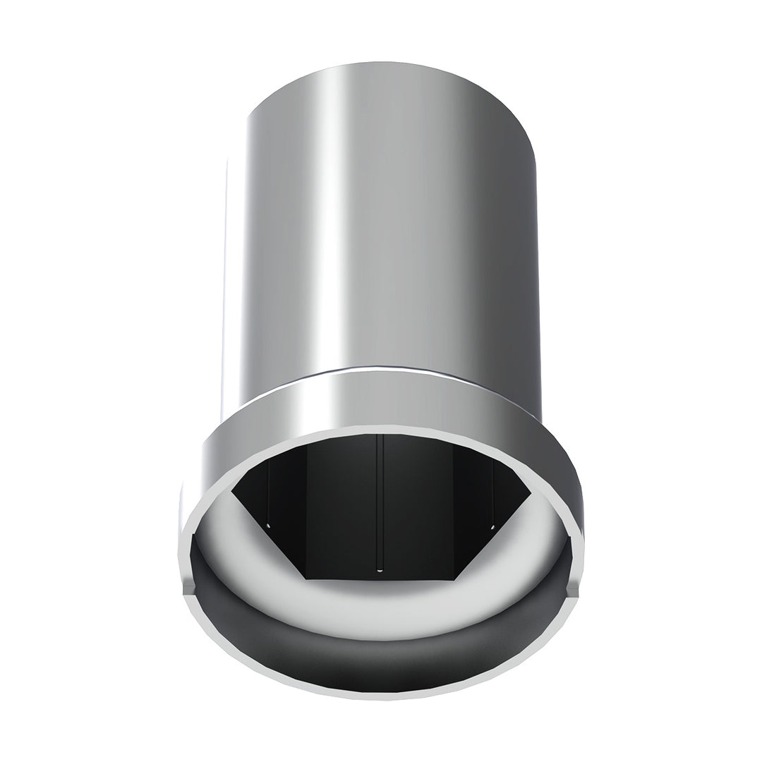 33mm X 3-3/16" Chrome Plastic Pointed Nut Covers With Flange - Push-On (Color Box Of 20)