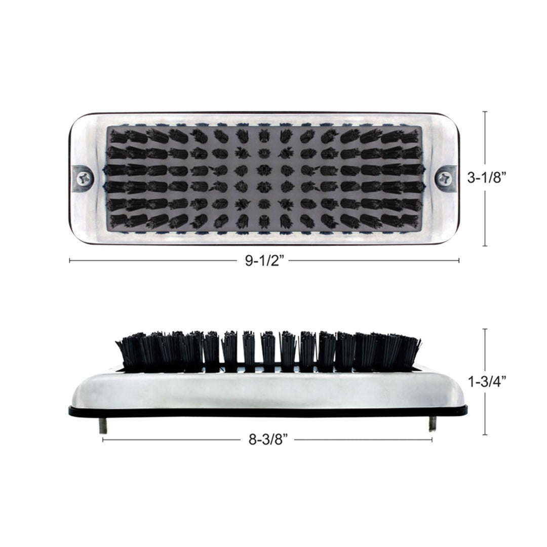 Stainless Shoe/Boot Scraper With Nylon Brush - Blue Brush