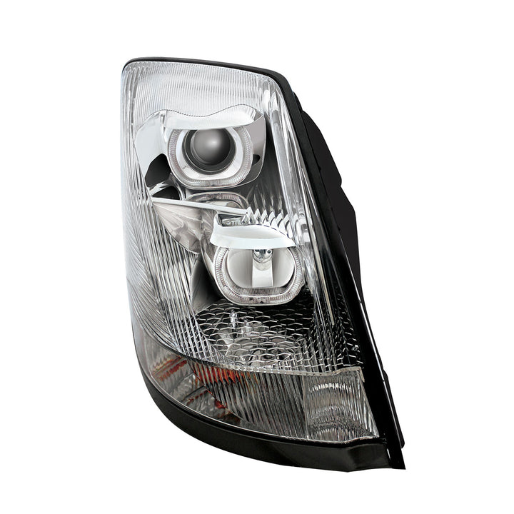 Chrome Projection Headlight With White LED Light Bar For 2003-2017 Volvo VN/VNL - Passenger