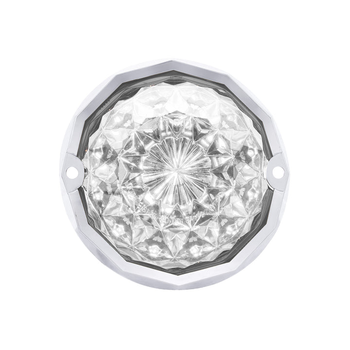 Double Fury 19 LED Dual Function Crystal Watermelon Light Kit With Bezel - Amber &amp; White LED/Clear Lens