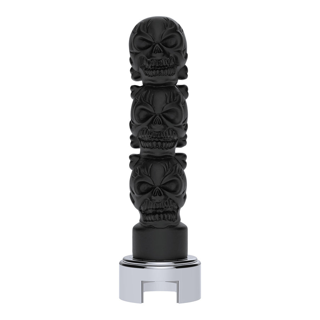 Thread-On 3 - Skull Gearshift Knob With Adapter For Eaton - Fuller 13/15/18 Speed Shifter - Matte Black