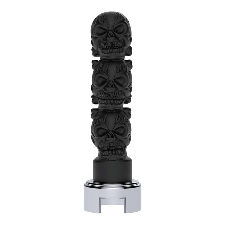 Thread-On 3 - Skull Gearshift Knob With Adapter For Eaton - Fuller 13/15/18 Speed Shifter - Matte Black