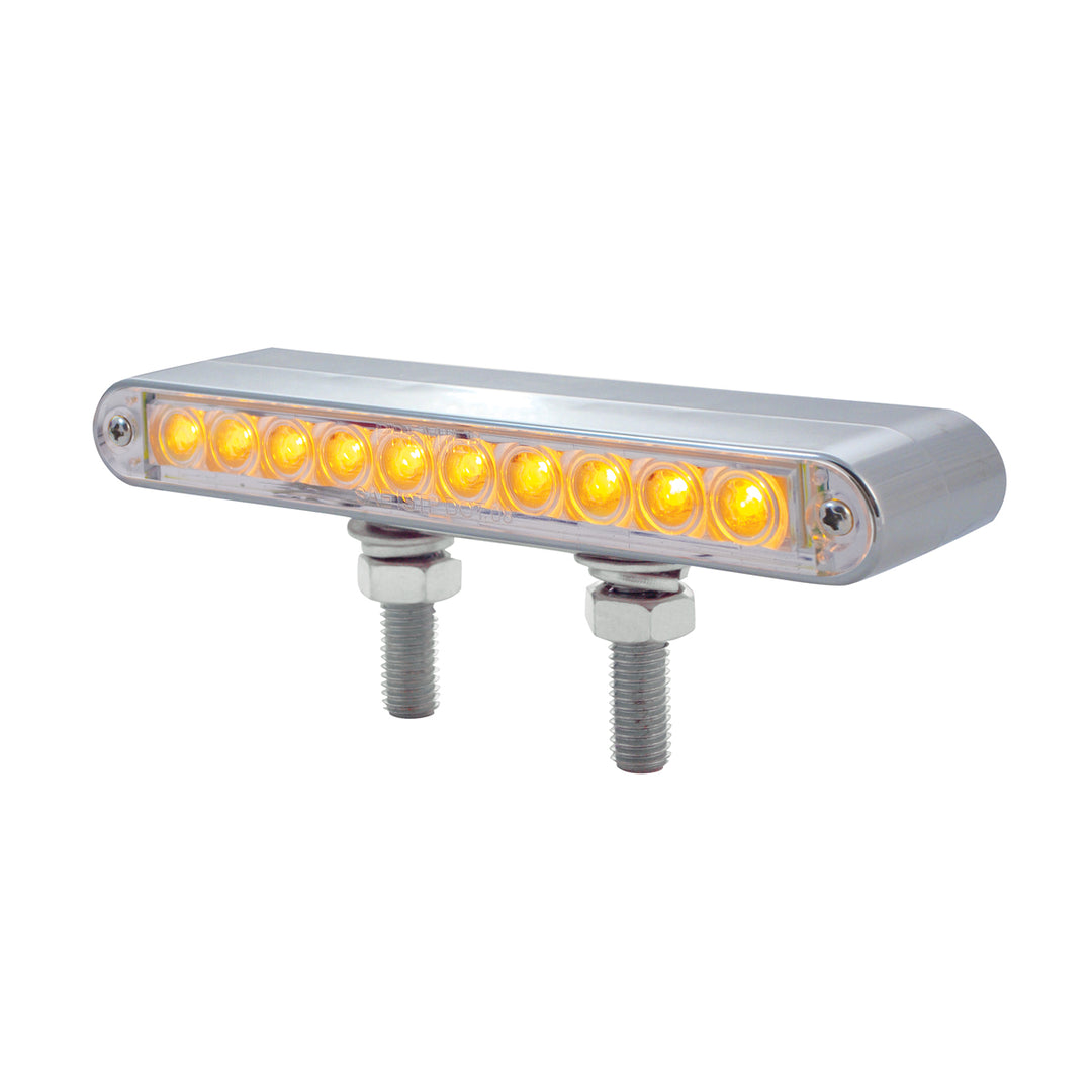 20 LED 6-1/2" Double Face Light Bar - Amber &amp; Red LED/Clear Lens
