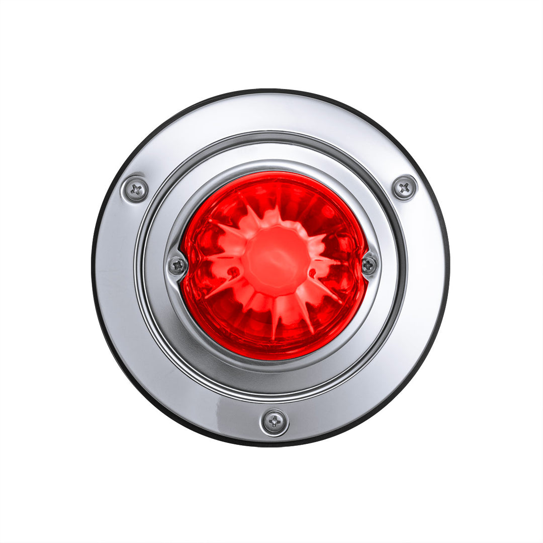 Dual Function Glass Watermelon Sleeper Bunk Kit With 304 Stainless Steel Bezel &amp; LED Bulb - Red Lens/Red LED