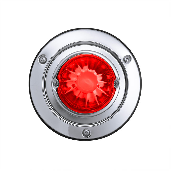 Dual Function Glass Watermelon Sleeper Bunk Kit With 304 Stainless Steel Bezel &amp; LED Bulb - Red Lens/Red LED
