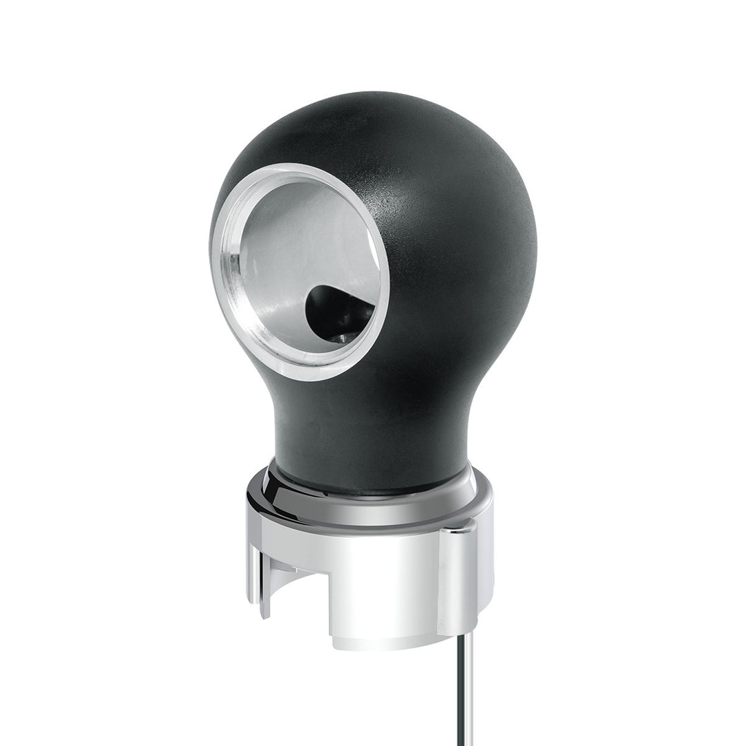 Thread-On Matte Black Charlotte Style Gearshift Knob With LED 13/15/18 Speed Adapter - Amber LED