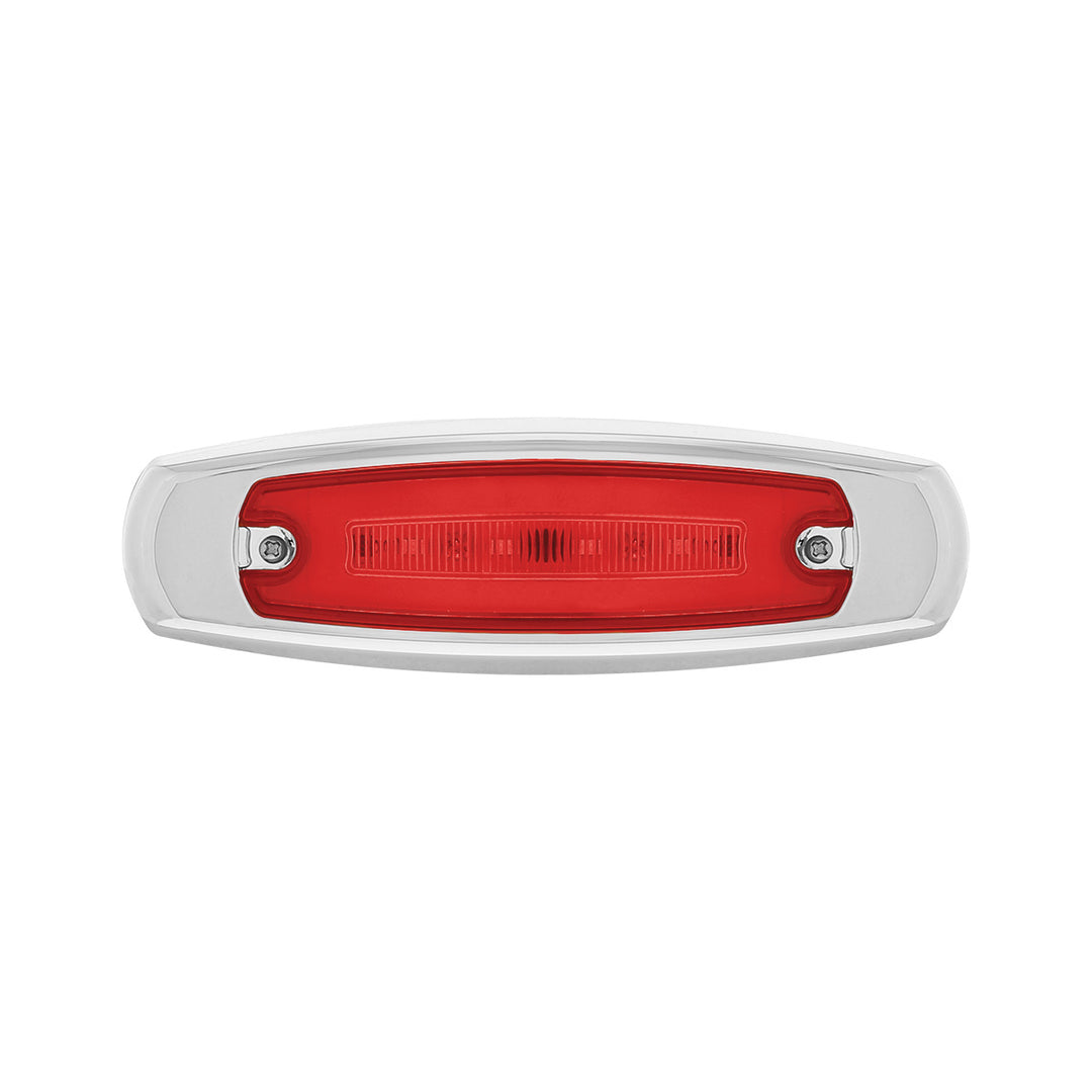16 LED Rectangular GloLight With Bezel (Clearance/Marker) - Red LED/Red Lens (Bulk)