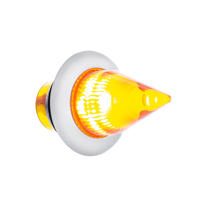 4 LED Dual Function 3/4" Mini Spike Light With Stainless Steel Bezel (Clearance/Marker) - Amber LED/Amber Lens