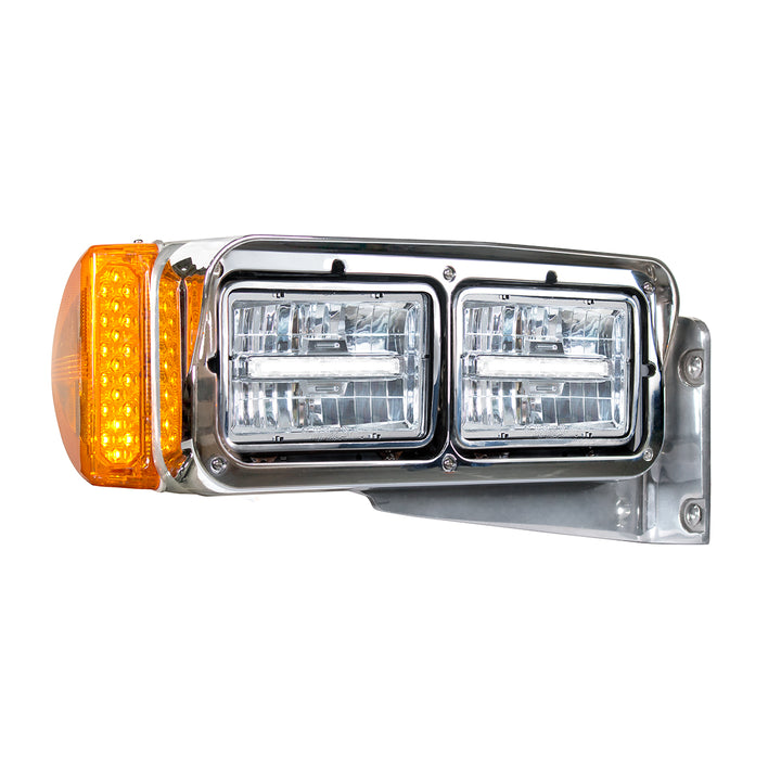 ULTRALIT - 4" x 6" Rectangular LED Headlight With White LED Position Light - High Beam