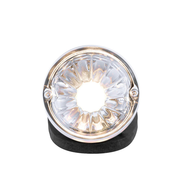 Chrome Die Cast Torpedo Cab Light With Watermelon Glass Lens &amp; 1156 Bulb - Clear