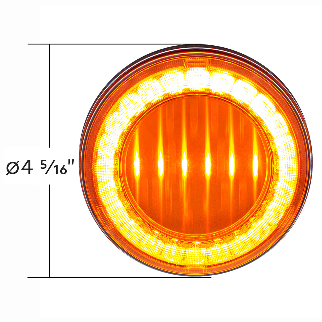 30 LED 4" Round Lumos Light I - Series (Turn Signal) - Amber LED/Amber Lens