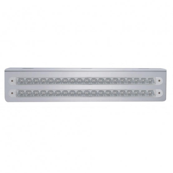 12-3/4" Stainless Light Bracket With 2 x 19 LED 12" Light Bars - Amber LED/Clear Lens