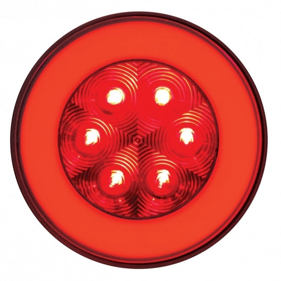 21 LED 4" Round GloLight Kit (Stop, Turn &amp; Tail) - Red LED/Red Lens (Bulk)