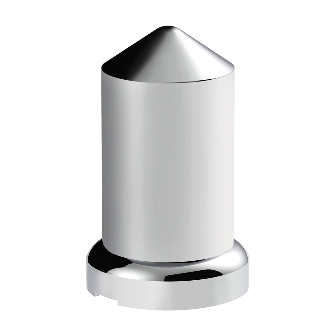 33mm X 3-3/16" Chrome Plastic Pointed Nut Cover With Flange - Push-On (Bulk)