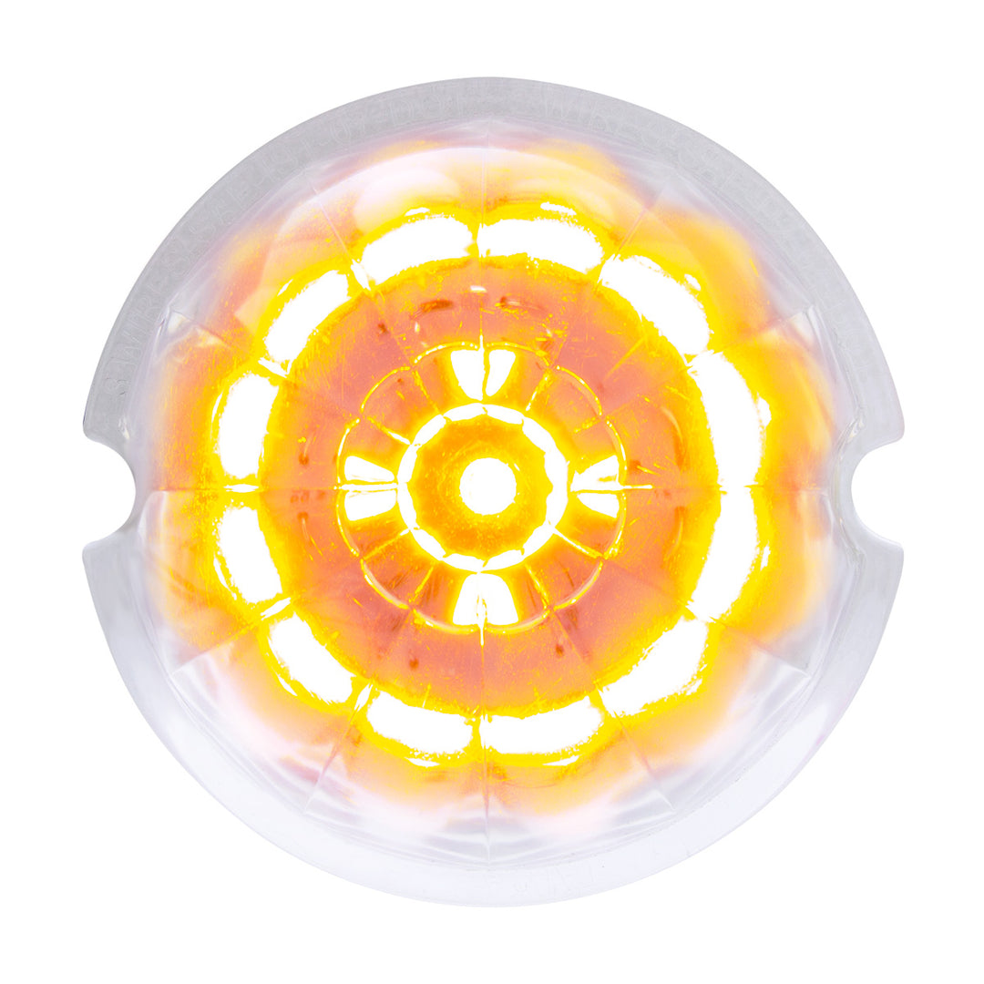 17 LED Dual Function Watermelon Cab Light - Amber LED/Clear Lens (Bulk)