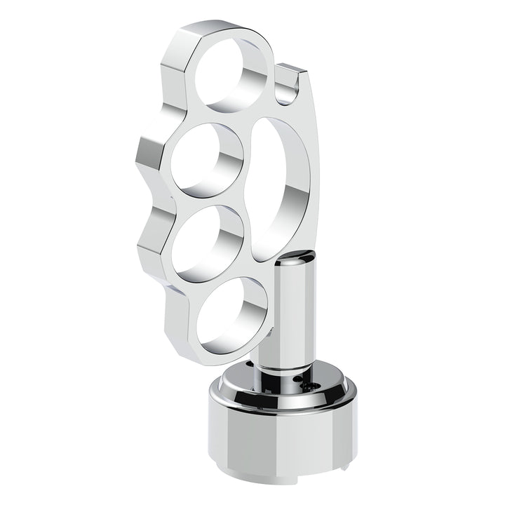 Thread-On Knuckle Gearshift Knob With Chrome 9/10 Speed Adapter - Chrome