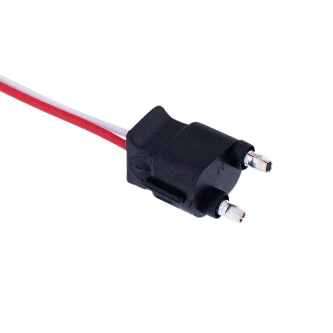 2 Wire Pigtail With 2 Prong Straight Plug - 12" Lead (50-Pack)