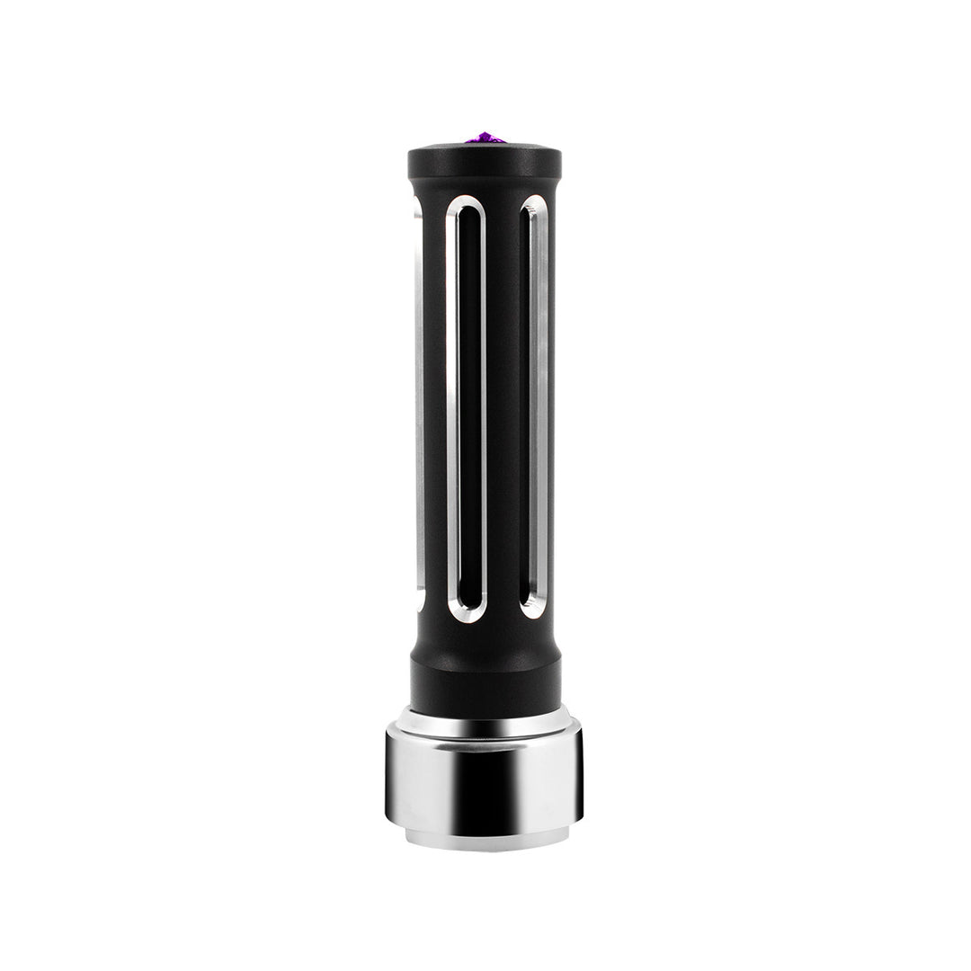 Thread-On Matte Black Sonoma Style Gearshift Knob With LED 9/10 Speed Adapter - Purple Crystal/Purple LED