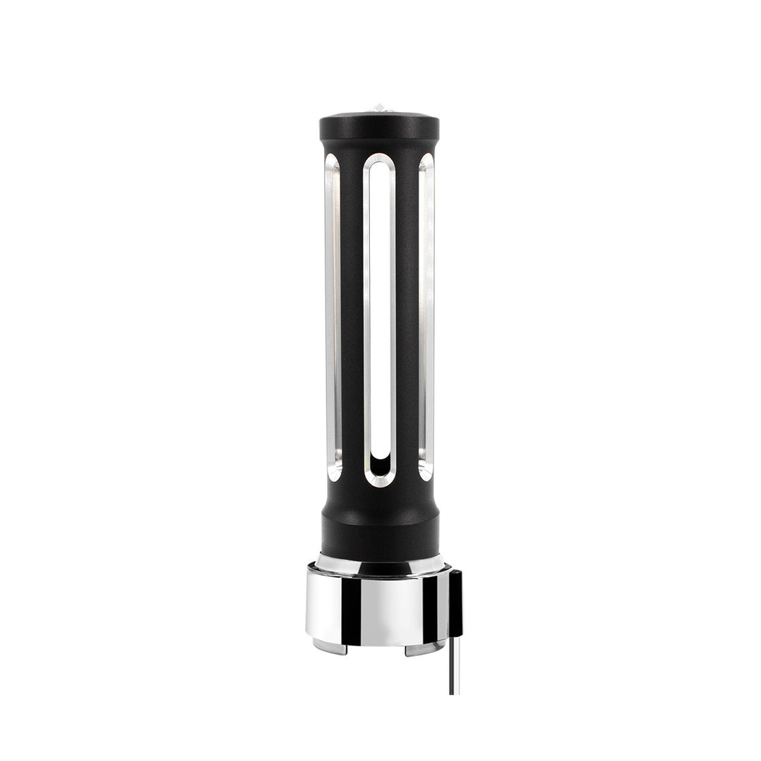 Thread-On Matte Black Sonoma Style Gearshift Knob With LED 9/10 Speed Adapter - Clear Crystal/White LED