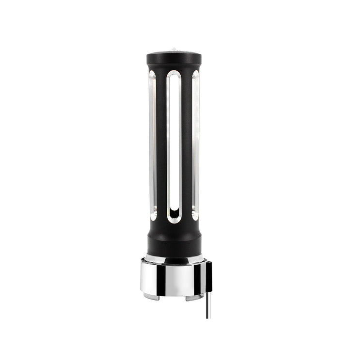 Thread-On Matte Black Sonoma Style Gearshift Knob With LED 9/10 Speed Adapter - Clear Crystal/White LED