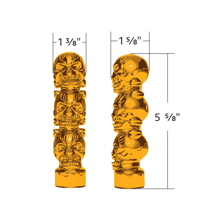 1/2" - 13 Thread-On 3 Skull Candy Color Shift Knob - Electric Yellow