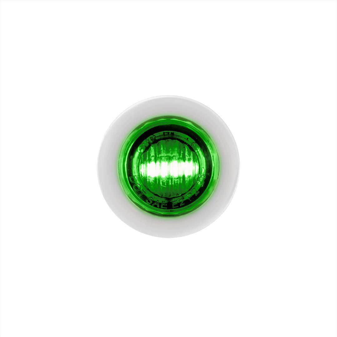2 LED 3/4" Mini Double Fury Light (Clearance/Marker) - Amber &amp; Green LED/Clear Lens