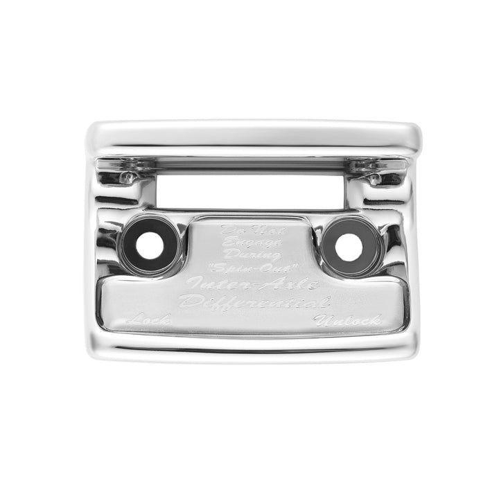 Chrome Plastic Axle/Differential Switch Guard With Glossy Sticker For 1990-2010 Freightliner Classic - Silver