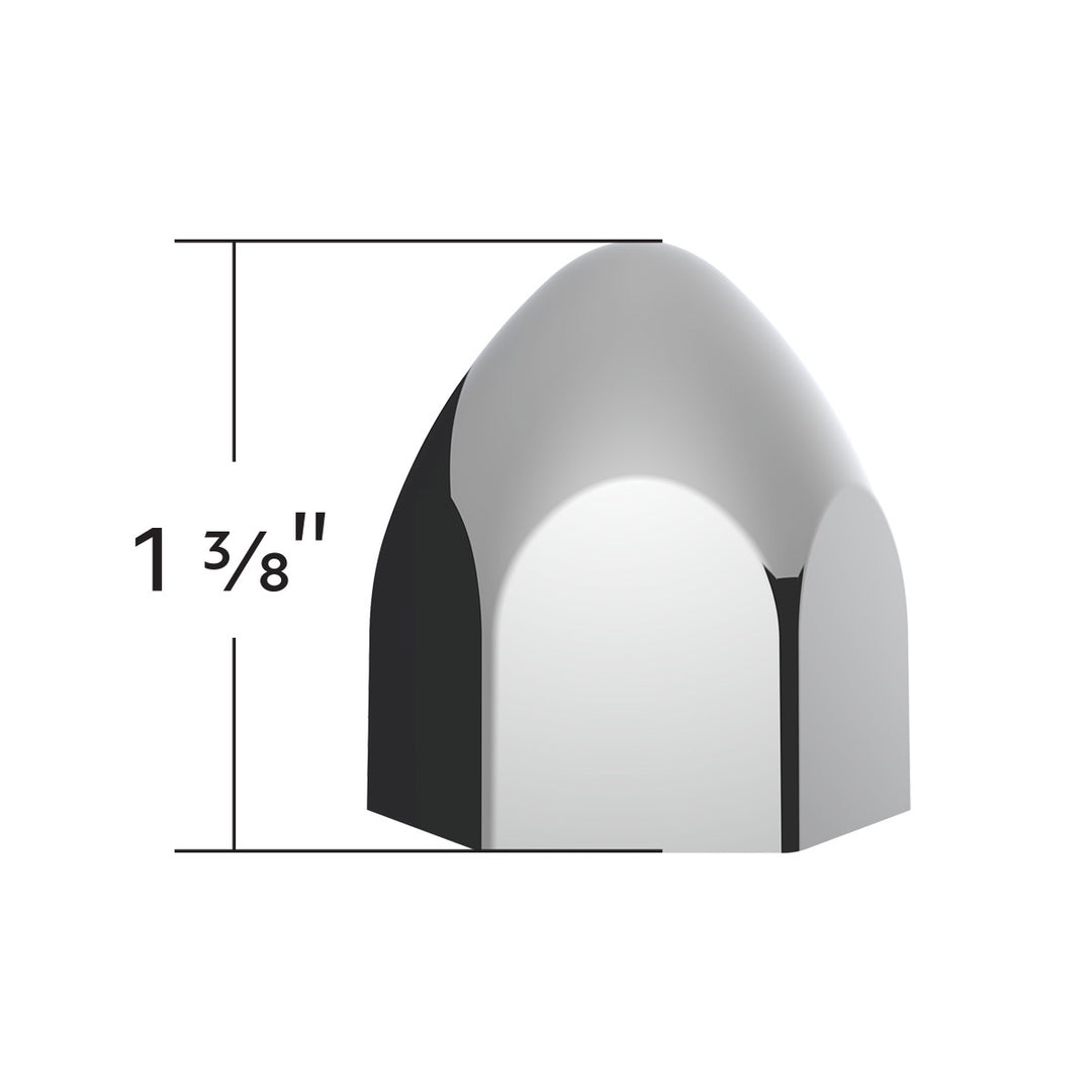 3/4" x 1 3/8" Chrome Plastic Bullet Nut Cover - Push-On (50-Pack)