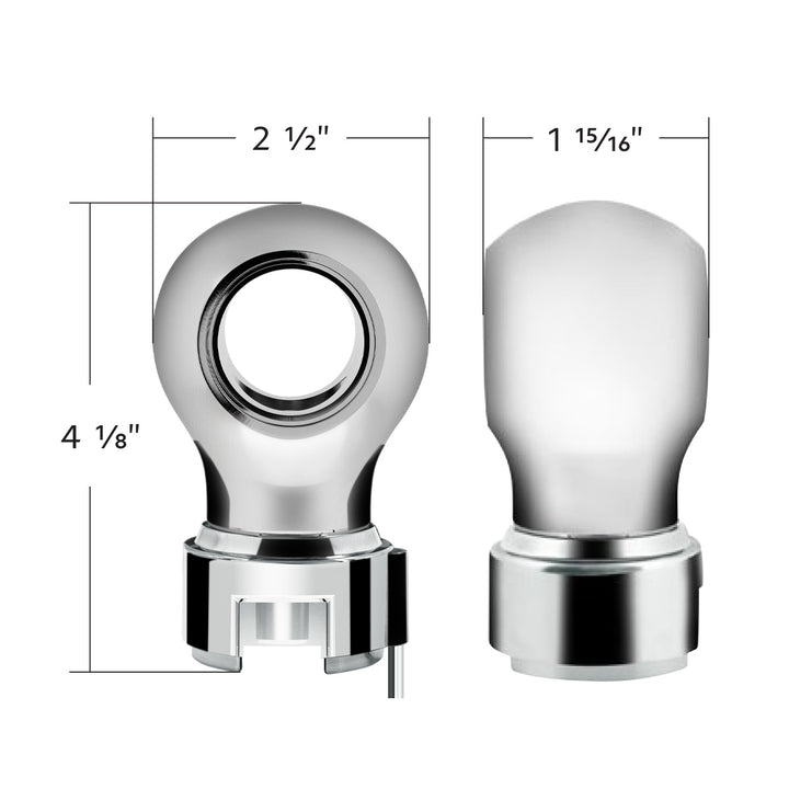 Thread-On Chrome Charlotte Style Gearshift Knob With LED 13/15/18 Speed Adapter - Green LED