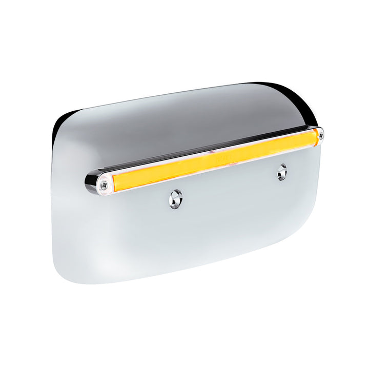 24 LED GloLight Rear Headlight Housing Cover For 2008-2023 Peterbilt 389 (Driver) - Amber LED/Clear Lens