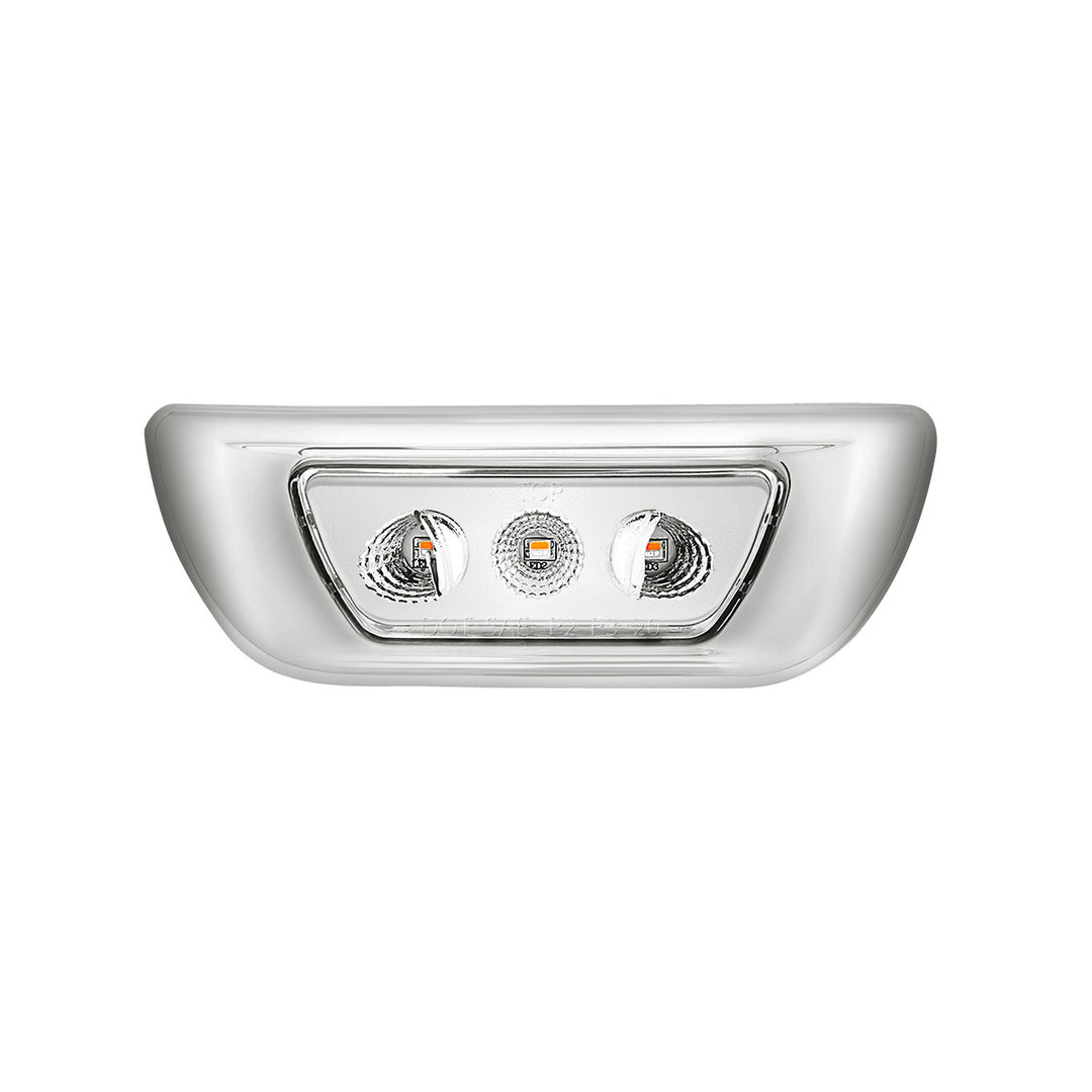 3 LED Double Fury Cab Light For 2013-2021 Kenworth T680 &amp; 2012-2021 Peterbilt 579 - Amber &amp; Red LED