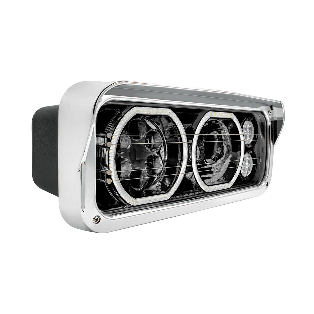Blackout High Power Heated 10 LED Headlight With LED Turn &amp; DRL - Driver