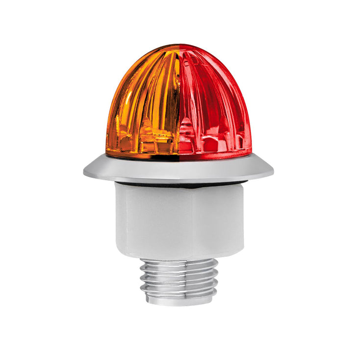 4 LED 1-1/8" Watermelon Double Fury Light With Clear Lens (Clearance/Marker) - Amber &amp; Red LED