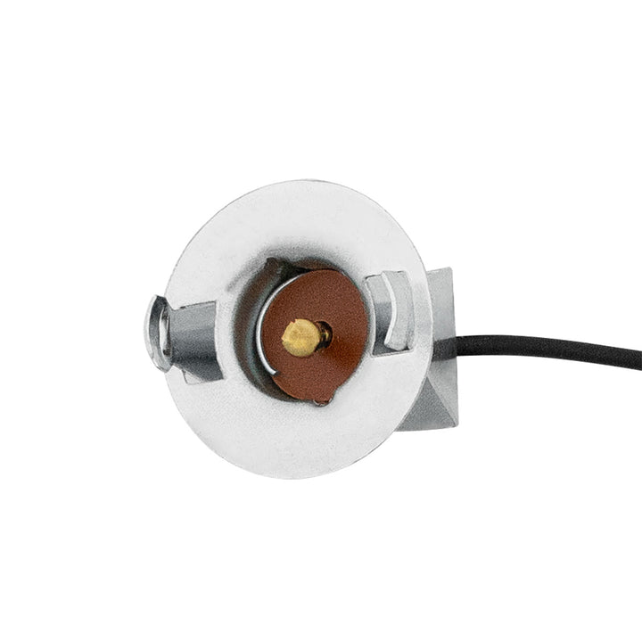 1 - Wire Universal Single Contact Instrument Panel &amp; License Plate Light Socket w/ Spring Clip Mount, 1 Pc.