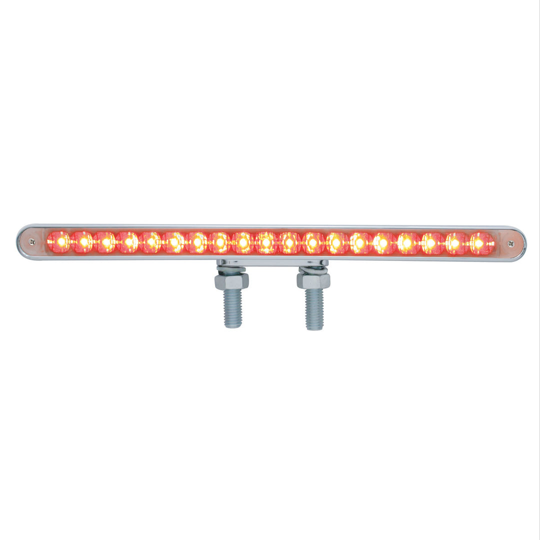 38 LED 12" Reflector Double Face Light Bar - Amber &amp; Red LED/Clear Lens