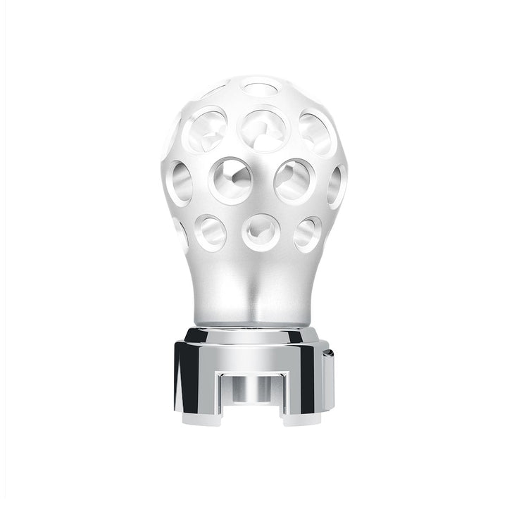 Thread-On Annodized Phoenix Style Ball Gearshift Knob With LED 13/15/18 Speed Adapter - White LED