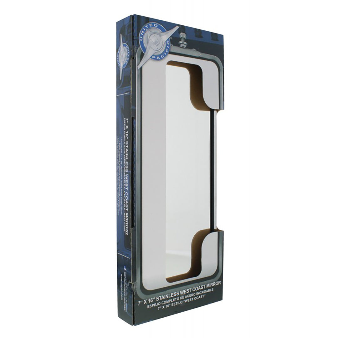 7" x 16" 18 LED 430 Stainless Steel West Coast Mirror - Non - Heated