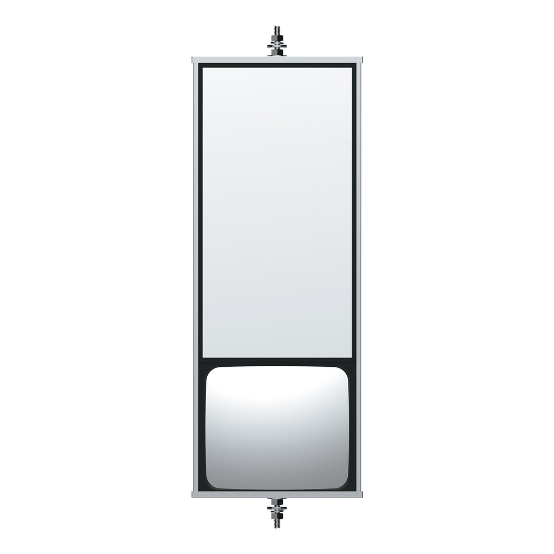 6" x 16" 430 Stainless Steel West Coast Mirror With Convex Lower Mirror - Non Heated