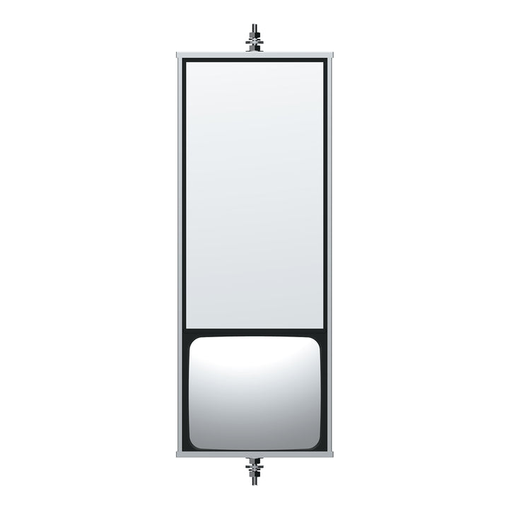 6" x 16" 430 Stainless Steel West Coast Mirror With Convex Lower Mirror - Non Heated