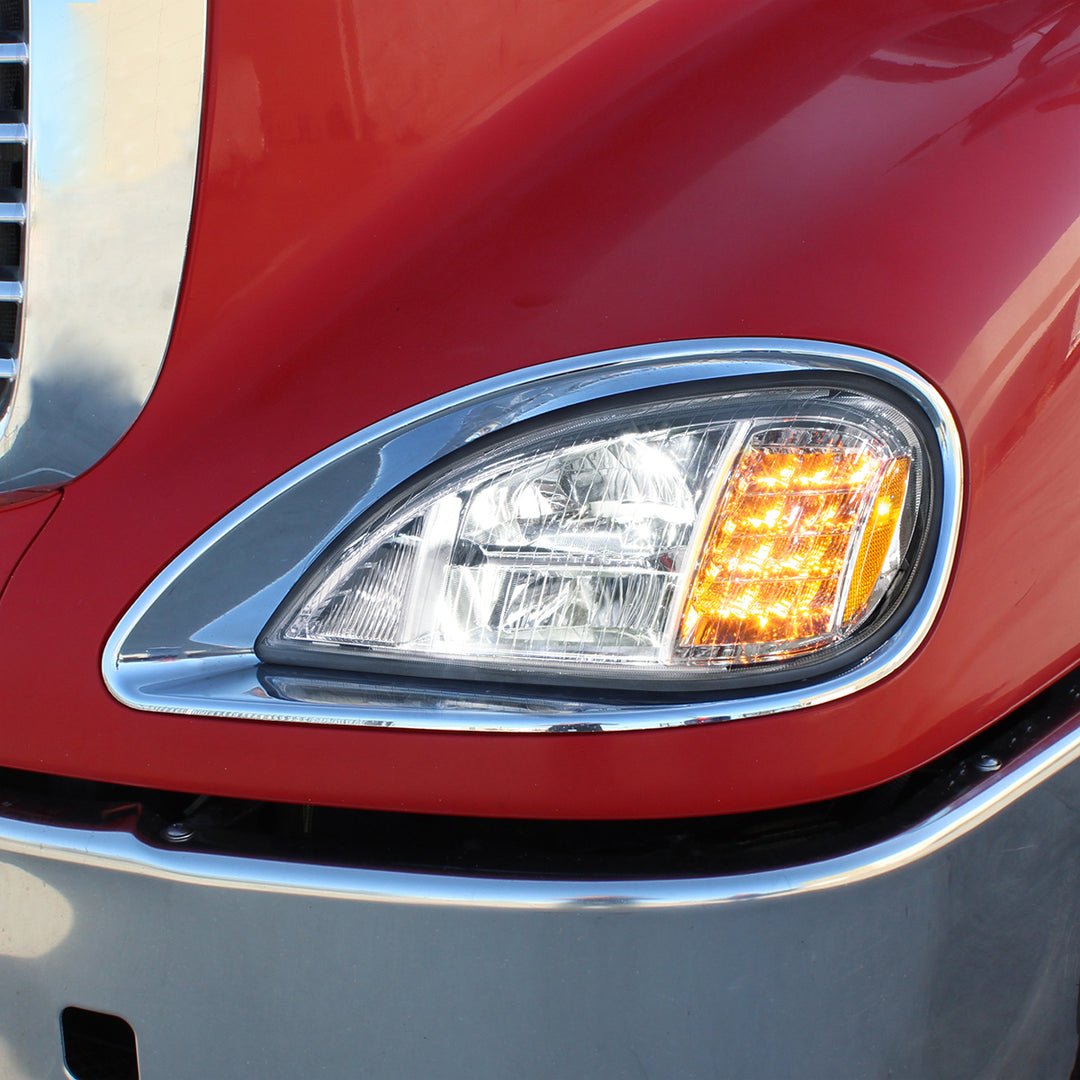 Chrome LED Headlight For 2001-2020 Freightliner Columbia - Driver