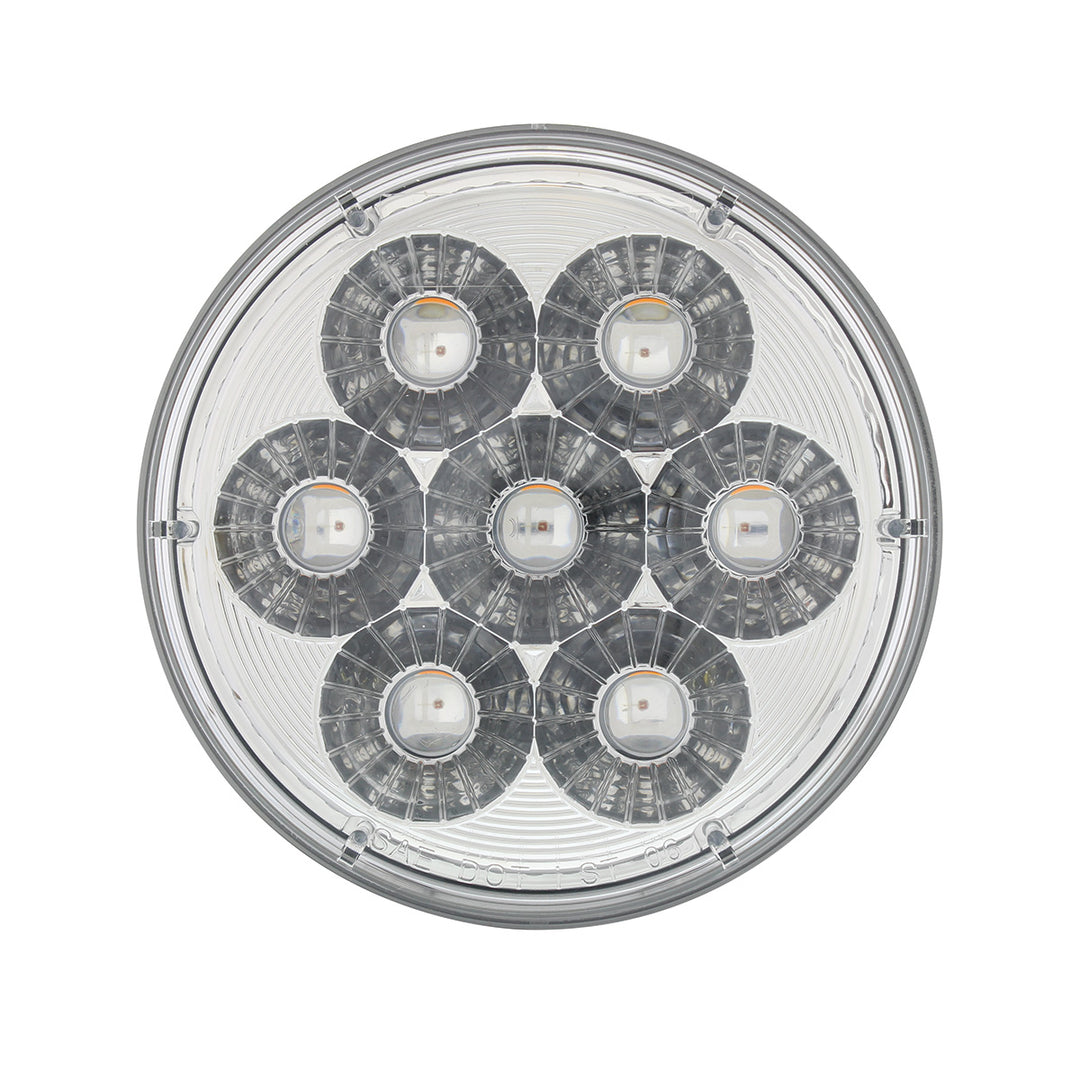 14 LED 4" Round Double Fury Light (Stop, Turn &amp; Tail) - Red &amp; Blue LED/Clear Lens